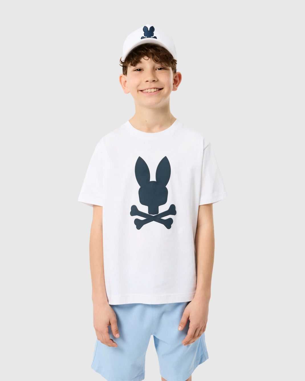 T Shirt Graphique Psycho Bunny Houston Graphic Tee Blanche Enfant | LYZ-39445546